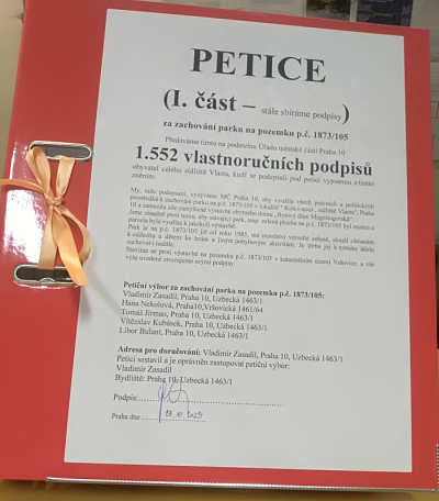 Petice - šanon s podpisy